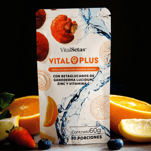 Vital Plus - Betaglucanos de Ganoderma lucidum (Reishi) con Vitamina C y Zinc - VitalSetas®
